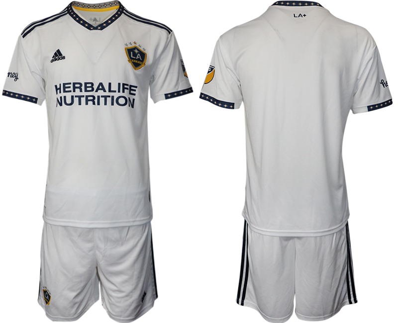 Cheap Men 2022-2023 Club Los Angeles Galaxy home white blank Adidas Soccer Jersey